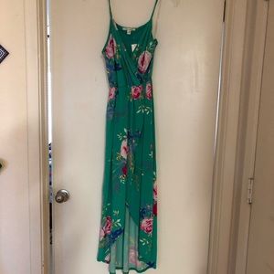 Green flowery dress